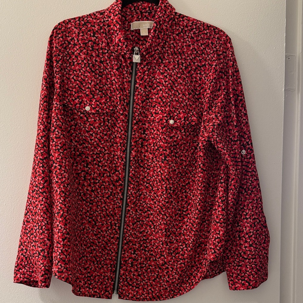 Michael Kors Red and Black Blouse